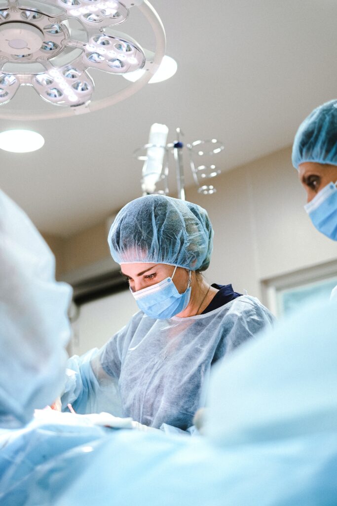 A veterinarian performing surgery